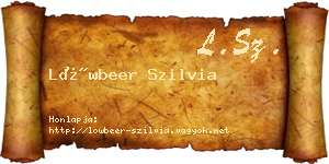 Löwbeer Szilvia névjegykártya